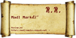 Madl Markó névjegykártya